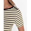 imageANRABESS Womens Boat Neck Tops Short Sleeve TShirts Causal Fashion Tee Shirts 2026 Summer Spring ClothesBeige Black Stripe
