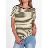 imageANRABESS Womens Boat Neck Tops Short Sleeve TShirts Causal Fashion Tee Shirts 2026 Summer Spring ClothesBeige Black Stripe