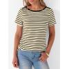 imageANRABESS Womens Boat Neck Tops Short Sleeve TShirts Causal Fashion Tee Shirts 2026 Summer Spring ClothesBeige Black Stripe