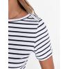 imageANRABESS Womens Boat Neck Tops Short Sleeve TShirts Causal Fashion Tee Shirts 2026 Summer Spring ClothesBlack White Stripe