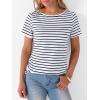 imageANRABESS Womens Boat Neck Tops Short Sleeve TShirts Causal Fashion Tee Shirts 2026 Summer Spring ClothesBlack White Stripe