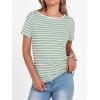 imageANRABESS Womens Boat Neck Tops Short Sleeve TShirts Causal Fashion Tee Shirts 2026 Summer Spring ClothesLight Green White Stripe