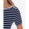 imageANRABESS Womens Boat Neck Tops Short Sleeve TShirts Causal Fashion Tee Shirts 2026 Summer Spring ClothesNavy Blue Stripe