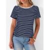 imageANRABESS Womens Boat Neck Tops Short Sleeve TShirts Causal Fashion Tee Shirts 2026 Summer Spring ClothesNavy Blue Stripe