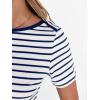 imageANRABESS Womens Boat Neck Tops Short Sleeve TShirts Causal Fashion Tee Shirts 2026 Summer Spring ClothesNavy Blue White Stripe