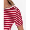 imageANRABESS Womens Boat Neck Tops Short Sleeve TShirts Causal Fashion Tee Shirts 2026 Summer Spring ClothesRed White Stripe