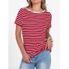 imageANRABESS Womens Boat Neck Tops Short Sleeve TShirts Causal Fashion Tee Shirts 2026 Summer Spring ClothesRed White Stripe