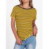 imageANRABESS Womens Boat Neck Tops Short Sleeve TShirts Causal Fashion Tee Shirts 2026 Summer Spring ClothesYellow Black Stripe