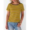 imageANRABESS Womens Boat Neck Tops Short Sleeve TShirts Causal Fashion Tee Shirts 2026 Summer Spring ClothesYellow Black Stripe
