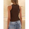 imageANRABESS Womens Color Block Tank Tops High Neck Sleeveless Racerback Ribbed Knit Fitted Basic Tee Shirts 2026 Summer ClothesCoffee