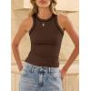 imageANRABESS Womens Color Block Tank Tops High Neck Sleeveless Racerback Ribbed Knit Fitted Basic Tee Shirts 2026 Summer ClothesCoffee
