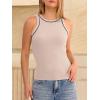imageANRABESS Womens Color Block Tank Tops High Neck Sleeveless Racerback Ribbed Knit Fitted Basic Tee Shirts 2026 Summer ClothesLight Beige