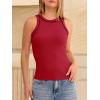 imageANRABESS Womens Color Block Tank Tops High Neck Sleeveless Racerback Ribbed Knit Fitted Basic Tee Shirts 2026 Summer ClothesRed