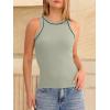 imageANRABESS Womens Color Block Tank Tops High Neck Sleeveless Racerback Ribbed Knit Fitted Basic Tee Shirts 2026 Summer ClothesSage Green