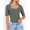 imageANRABESS Womens Half Sleeve Tops Scoop Neck Ribbed Knit Slim Fitted Basic Tee Shirts Summer 2026 Trendy Spring Casual ClothesArmy Green