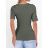 imageANRABESS Womens Half Sleeve Tops Scoop Neck Ribbed Knit Slim Fitted Basic Tee Shirts Summer 2026 Trendy Spring Casual ClothesArmy Green