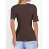 imageANRABESS Womens Half Sleeve Tops Scoop Neck Ribbed Knit Slim Fitted Basic Tee Shirts Summer 2026 Trendy Spring Casual ClothesCoffee