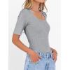 imageANRABESS Womens Half Sleeve Tops Scoop Neck Ribbed Knit Slim Fitted Basic Tee Shirts Summer 2026 Trendy Spring Casual ClothesGrey