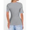 imageANRABESS Womens Half Sleeve Tops Scoop Neck Ribbed Knit Slim Fitted Basic Tee Shirts Summer 2026 Trendy Spring Casual ClothesGrey