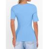 imageANRABESS Womens Half Sleeve Tops Scoop Neck Ribbed Knit Slim Fitted Basic Tee Shirts Summer 2026 Trendy Spring Casual ClothesSky Blue