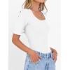 imageANRABESS Womens Half Sleeve Tops Scoop Neck Ribbed Knit Slim Fitted Basic Tee Shirts Summer 2026 Trendy Spring Casual ClothesWhite