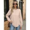 imageANRABESS Womens Long Sleeve Henley Tops Tunic Sweatshirt Loose Slit Casual Button Shirts Pullover 2026 Spring Winter OutfitsBeige Camel