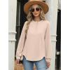 imageANRABESS Womens Long Sleeve Henley Tops Tunic Sweatshirt Loose Slit Casual Button Shirts Pullover 2026 Spring Winter OutfitsBeige Camel