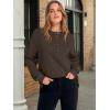 imageANRABESS Womens Long Sleeve Henley Tops Tunic Sweatshirt Loose Slit Casual Button Shirts Pullover 2026 Spring Winter OutfitsBrown
