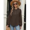 imageANRABESS Womens Long Sleeve Henley Tops Tunic Sweatshirt Loose Slit Casual Button Shirts Pullover 2026 Spring Winter OutfitsBrown
