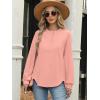 imageANRABESS Womens Long Sleeve Henley Tops Tunic Sweatshirt Loose Slit Casual Button Shirts Pullover 2026 Spring Winter OutfitsCoral Pink