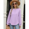 imageANRABESS Womens Long Sleeve Henley Tops Tunic Sweatshirt Loose Slit Casual Button Shirts Pullover 2026 Spring Winter OutfitsLight Purple