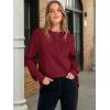 imageANRABESS Womens Long Sleeve Henley Tops Tunic Sweatshirt Loose Slit Casual Button Shirts Pullover 2026 Spring Winter OutfitsRed