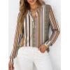 imageANRABESS Womens Long Sleeve Shirts Henley Tops Dressy Casual Blouse Trendy 2025 Fall Clothes Spring Vacation OutfitsBrown White Strip