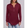 imageANRABESS Womens Long Sleeve Shirts Henley Tops Dressy Casual Blouse Trendy 2025 Fall Clothes Spring Vacation OutfitsBurgundy
