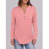 imageANRABESS Womens Long Sleeve Shirts Henley Tops Dressy Casual Blouse Trendy 2025 Fall Clothes Spring Vacation OutfitsCoral Pink
