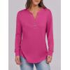 imageANRABESS Womens Long Sleeve Shirts Henley Tops Dressy Casual Blouse Trendy 2025 Fall Clothes Spring Vacation OutfitsHot Pink