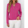 imageANRABESS Womens Long Sleeve Shirts Henley Tops Dressy Casual Blouse Trendy 2025 Fall Clothes Spring Vacation OutfitsHot Pink