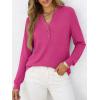 imageANRABESS Womens Long Sleeve Shirts Henley Tops Dressy Casual Blouse Trendy 2025 Fall Clothes Spring Vacation OutfitsHot Pink
