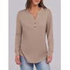 imageANRABESS Womens Long Sleeve Shirts Henley Tops Dressy Casual Blouse Trendy 2025 Fall Clothes Spring Vacation OutfitsLight Brown