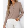 imageANRABESS Womens Long Sleeve Shirts Henley Tops Dressy Casual Blouse Trendy 2025 Fall Clothes Spring Vacation OutfitsLight Brown