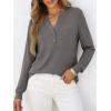 imageANRABESS Womens Long Sleeve Shirts Henley Tops Dressy Casual Blouse Trendy 2025 Fall Clothes Spring Vacation OutfitsLight Taupe