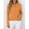imageANRABESS Womens Long Sleeve Shirts Henley Tops Dressy Casual Blouse Trendy 2025 Fall Clothes Spring Vacation OutfitsOrange