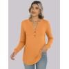 imageANRABESS Womens Long Sleeve Shirts Henley Tops Dressy Casual Blouse Trendy 2025 Fall Clothes Spring Vacation OutfitsOrange