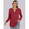 imageANRABESS Womens Long Sleeve Shirts Henley Tops Dressy Casual Blouse Trendy 2025 Fall Clothes Spring Vacation OutfitsRed