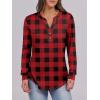 imageANRABESS Womens Long Sleeve Shirts Henley Tops Dressy Casual Blouse Trendy 2025 Fall Clothes Spring Vacation OutfitsRed Black Plaid