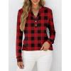 imageANRABESS Womens Long Sleeve Shirts Henley Tops Dressy Casual Blouse Trendy 2025 Fall Clothes Spring Vacation OutfitsRed Black Plaid