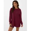 imageANRABESS Womens Oversized Long Sleeve shirts Fall Workout Tunic Tops Athletic Gym Tshirts Soft Basic Tees 2026 OutfitsBurgundy