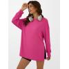imageANRABESS Womens Oversized Long Sleeve shirts Fall Workout Tunic Tops Athletic Gym Tshirts Soft Basic Tees 2026 OutfitsHot Pink