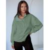 imageANRABESS Womens Oversized Sweatshirt Long Sleeve Henley Pullover Tops 2026 Spring Casual Button Loose Fit Teens OutfitsGreen