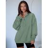 imageANRABESS Womens Oversized Sweatshirt Long Sleeve Henley Pullover Tops 2026 Spring Casual Button Loose Fit Teens OutfitsGreen